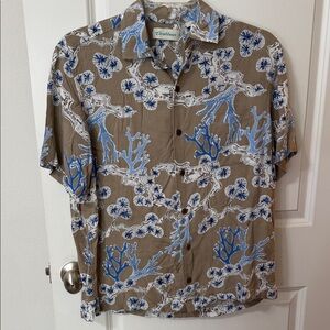 Caribbean Tan and Blue Men's Casual Shirt